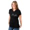 Glitzerndes Herz Damen T-Shirt mit echten Kristallen - V-Neck - schwarz - Mein Herz schlägt für Fahrradfahren
