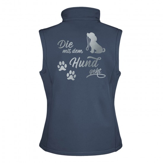 Dog Sport Vest - Softshell Vest with reflective design - navy/royal - REFLECTION SERIES