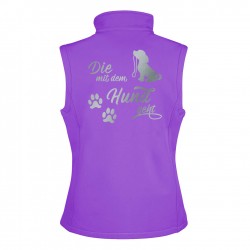 Hunde Sport Weste - Gassi Weste aus Softshell mit reflektierendem Design - violett/schwarz - REFLECTION SERIES