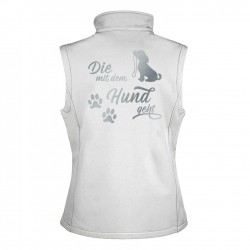 Hunde Sport Weste - Gassi Weste aus Softshell mit reflektierendem Design - weiß/schwarz - REFLECTION SERIES