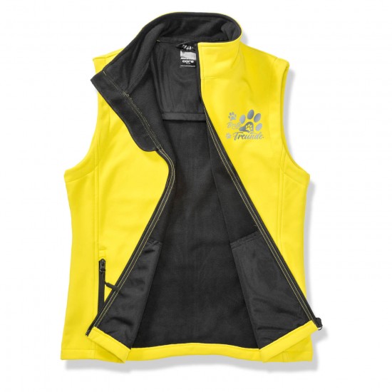 Dog Sport Vest - Softshell Vest with reflective design - yellow/black - REFLECTION SERIES
