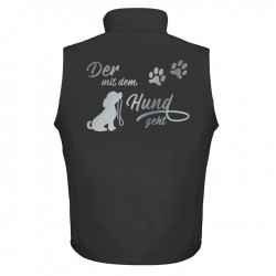 Hunde Sport Weste - Gassi Weste aus Softshell mit reflektierendem Design - schwarz/orange - REFLECTION SERIES