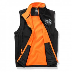 Hunde Sport Weste - Gassi Weste aus Softshell mit reflektierendem Design - schwarz/orange - REFLECTION SERIES