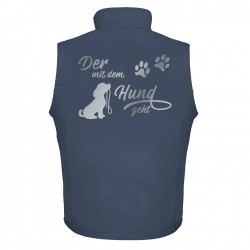 Hunde Sport Weste - Gassi Weste aus Softshell mit reflektierendem Design - navy/royal - REFLECTION SERIES