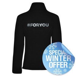 #FORYOU Softshell Jacke für Damen und Herren in urbanem Lifestyle mit reflektierendem Design PERSONALISIERBAR - Schwarz - REFLECTION SERIES