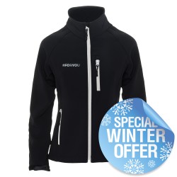 #FORYOU Softshell Jacke für Damen und Herren in urbanem Lifestyle mit reflektierendem Design PERSONALISIERBAR - Schwarz - REFLECTION SERIES