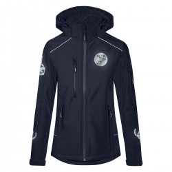 Reitjacke RIDE-PERFORMANCE PX PROFESSIONAL aus Softshell mit reflektierendem Design und Kapuze - Navy Blau - REFLECTION SERIES