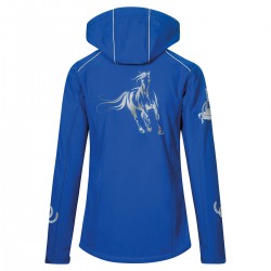 Reitjacke RIDE-PERFORMANCE PX PROFESSIONAL aus Softshell mit reflektierendem Design und Kapuze - Royalblau - REFLECTION SERIES