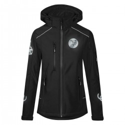 Reitjacke RIDE-PERFORMANCE PX PROFESSIONAL aus Softshell mit reflektierendem Design und Kapuze - Schwarz - REFLECTION SERIES