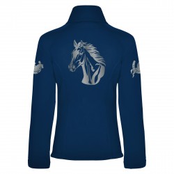 Reitjacke RIDE-PERFORMANCE RX CLASSIC aus Softshell mit reflektierendem Design - Navy - REFLECTION SERIES