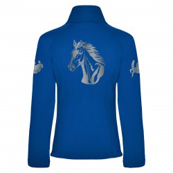 Reitjacke RIDE-PERFORMANCE RX CLASSIC aus Softshell mit reflektierendem Design - Royalblau - REFLECTION SERIES
