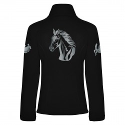 Reitjacke RIDE-PERFORMANCE RX CLASSIC aus Softshell mit reflektierendem Design - Schwarz - REFLECTION SERIES