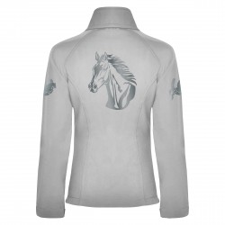 Reitjacke RIDE-PERFORMANCE RX CLASSIC aus Softshell mit reflektierendem Design - Pearl White - REFLECTION SERIES