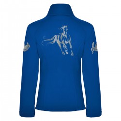 Reitjacke RIDE-PERFORMANCE RX aus Softshell mit reflektierendem Design - Royalblau - REFLECTION SERIES