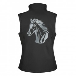 Reitweste RIDE-PERFORMANCE RX aus Softshell mit reflektierendem Design - grau/schwarz - REFLECTION SERIES