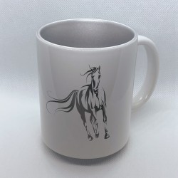 Lustige Tasse bedruckt mit Pferdemotiv